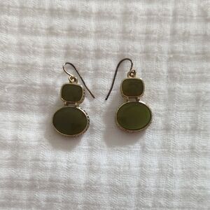 Elegant Gold and Green Dangle Earrings